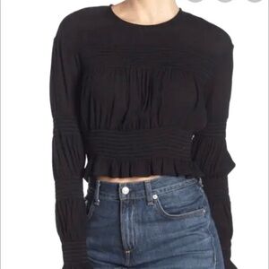 Wayf Black Long Sleeve Blouse